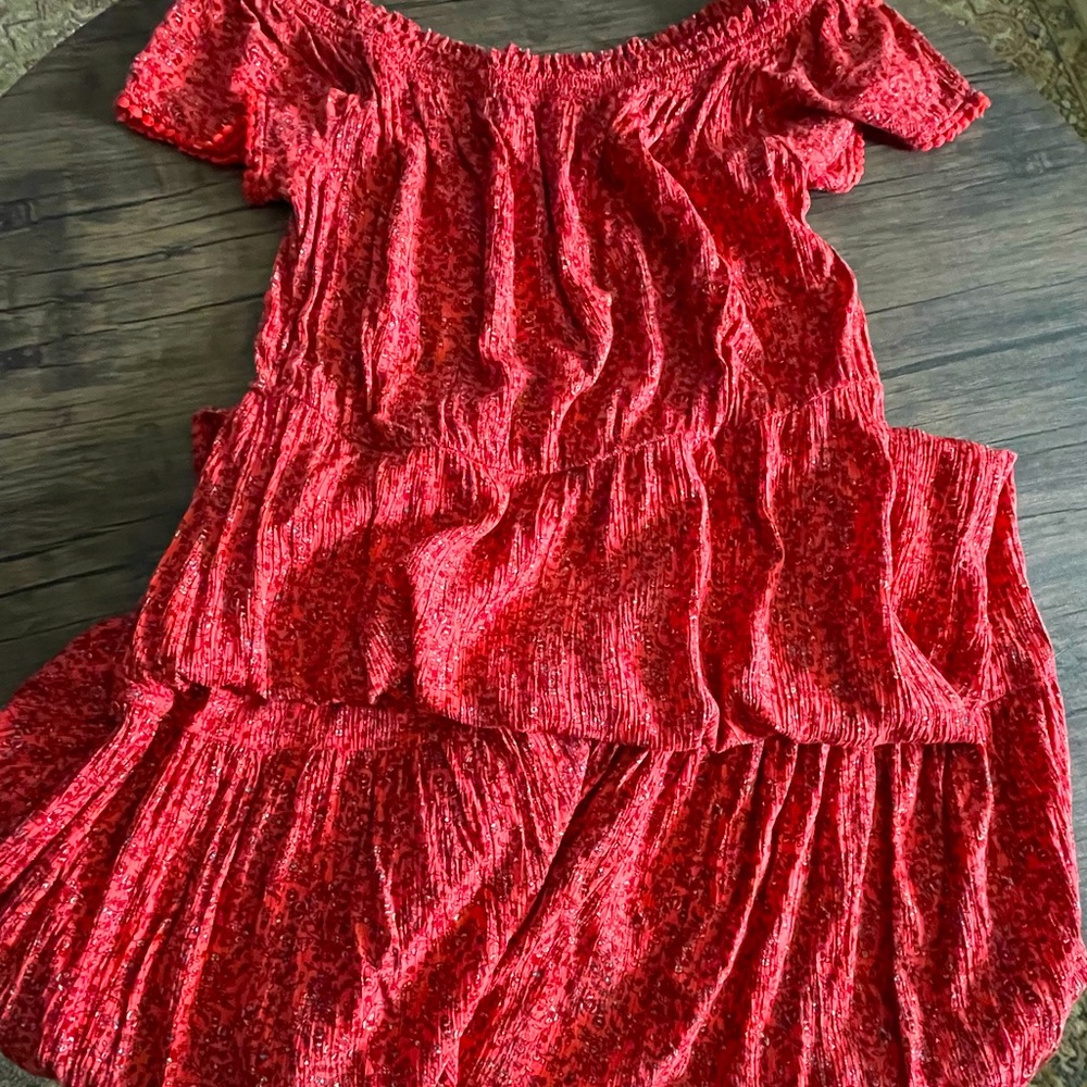 Maxi off the shoulder dress with elastic waist